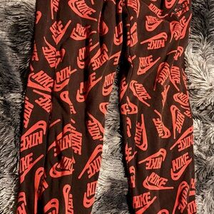 Nike Kids Black and Red Logo Joggers